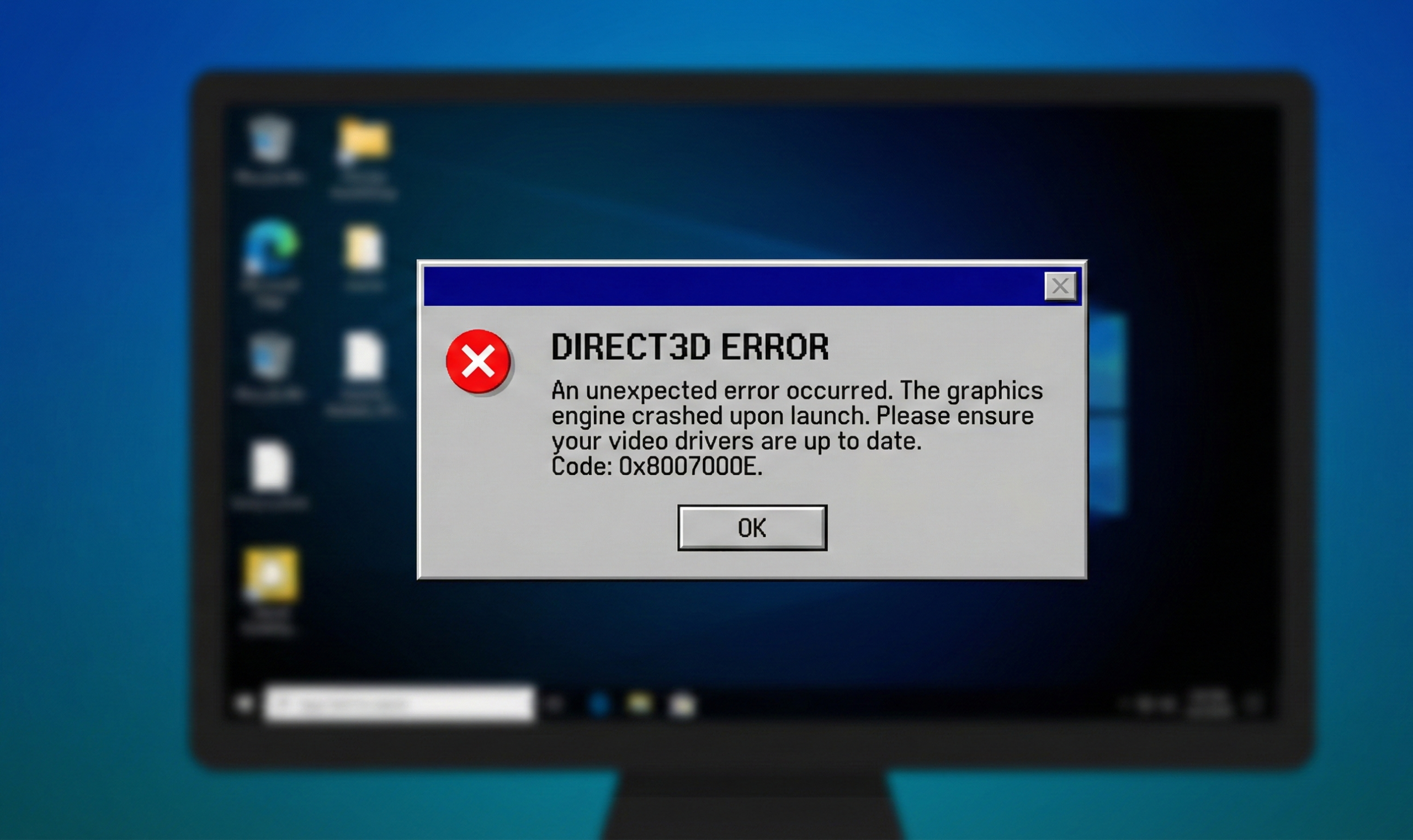 Direct3D Initialization Failed Dialog